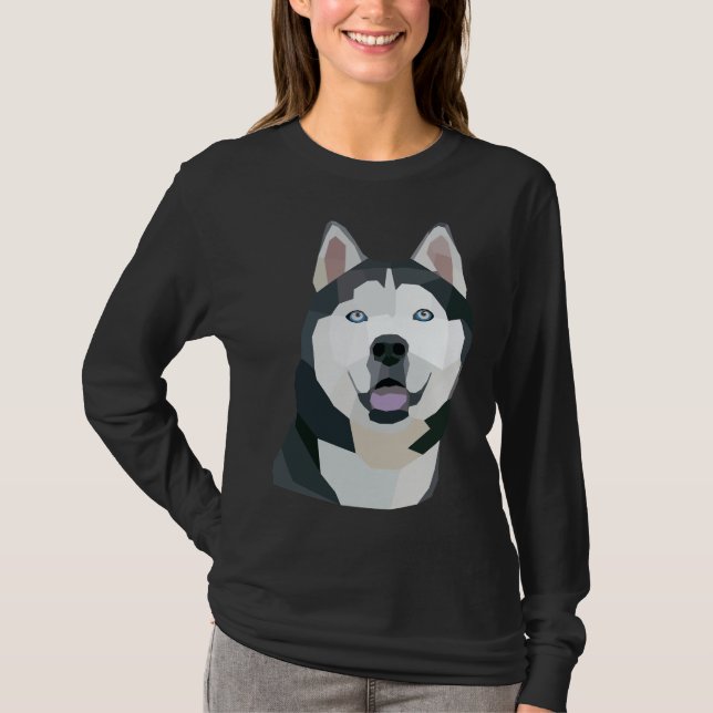 Geometric Husky Dog T-Shirt (Vorderseite)