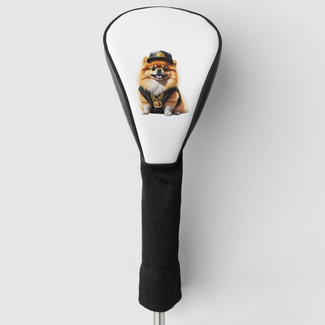 Geometric Husky Face Modern Art Design Golf Headcover (Vorderseite)