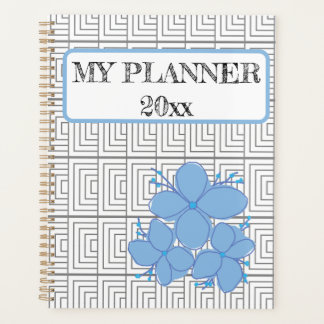 Geometric Illusion Blue Blume Planner Planer