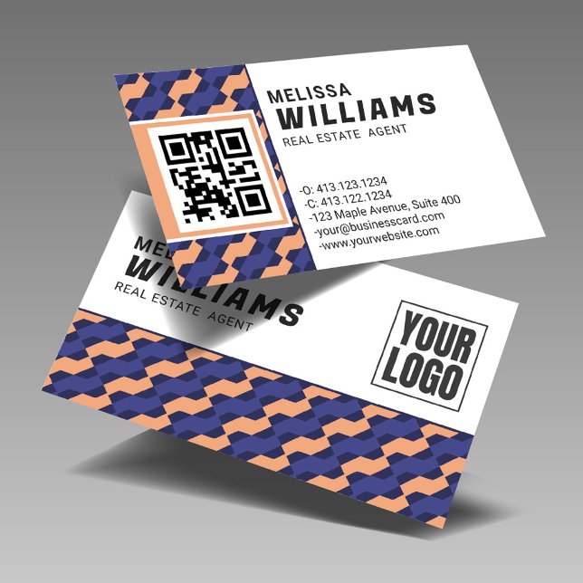 Geometric Interlocking Pattern Real Estate  Visitenkarte (Von Creator hochgeladen)