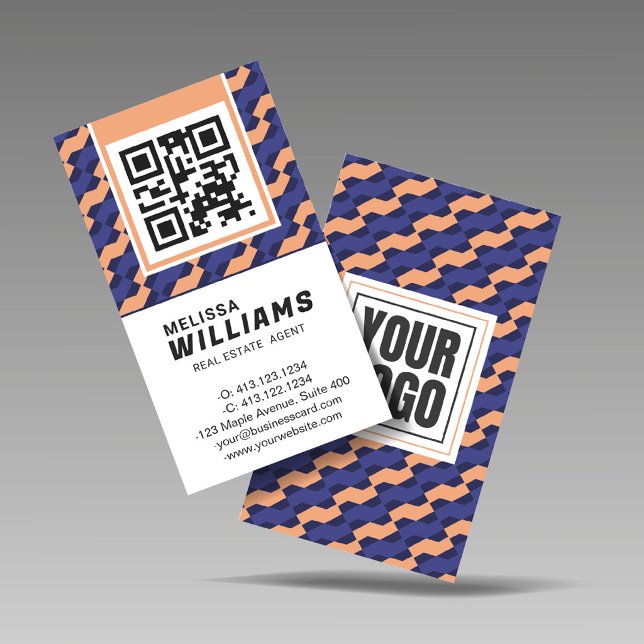 Geometric Interlocking Pattern Vertical  Visitenkarte (Von Creator hochgeladen)