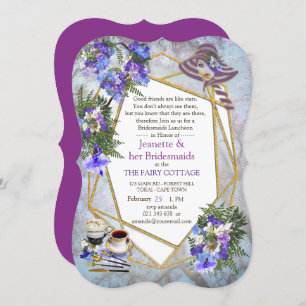 Geometric Jakaranda Blume Bridemaid Party Einladung