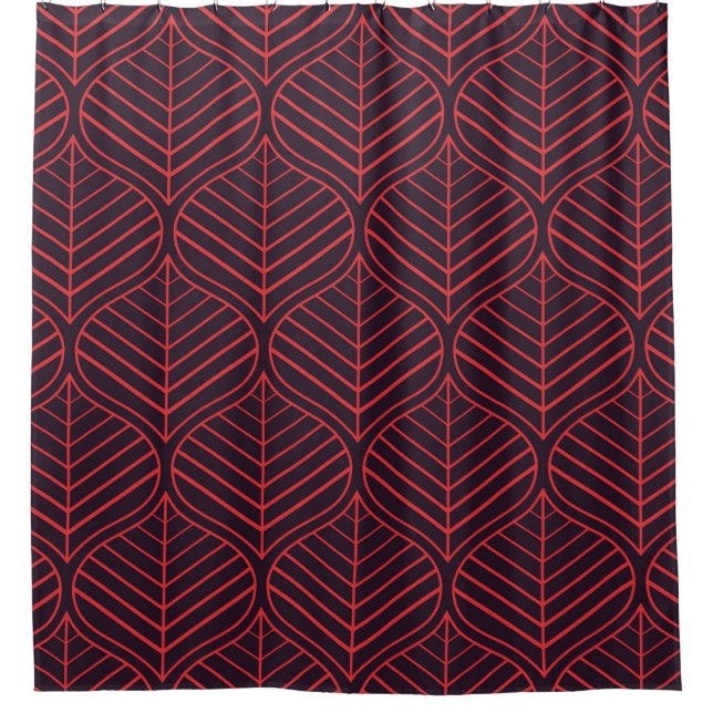 Geometric leaves seamless pattern. Abstract textur Duschvorhang (Vorderseite)