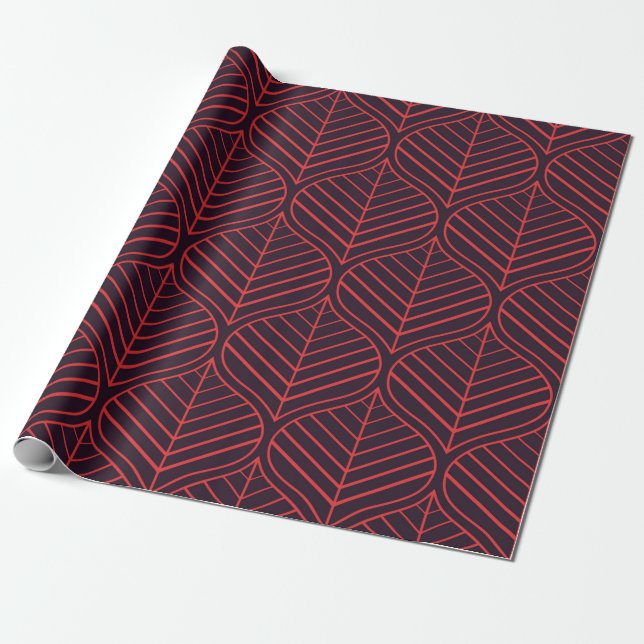Geometric leaves seamless pattern. Abstract textur Geschenkpapier (Ungerollt)