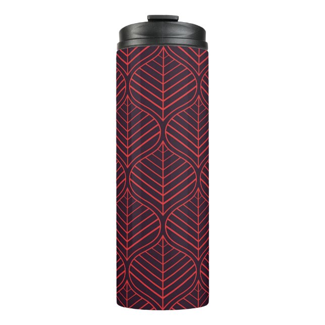 Geometric leaves seamless pattern. Abstract textur Thermosbecher (Vorderseite)