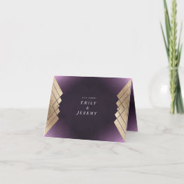 Geometric Lila Gatsby Wedding Dankeskarte