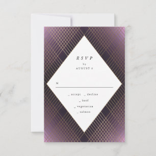 Geometric Lila Gatsby Wedding RSVP