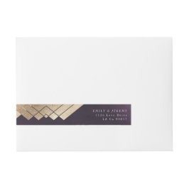 Geometric Lila Gatsby Wedding Rundum-Adressaufkleber