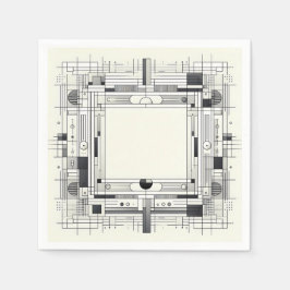 Geometric Linework Frame Serviette