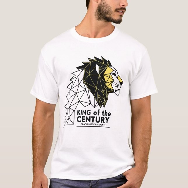 Geometric Lion King of the Century Black History M T-Shirt (Vorderseite)