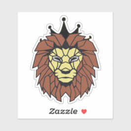 Geometric Lion King Sticker – Power, Strength 