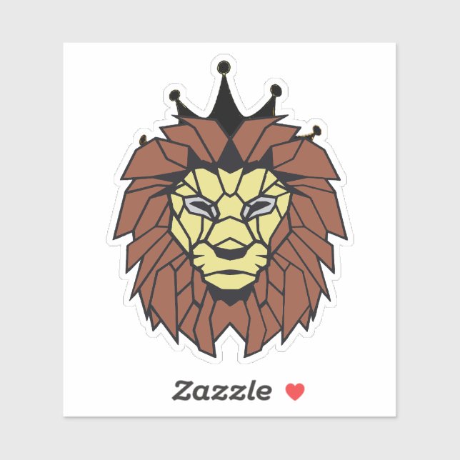 Geometric Lion King Sticker – Power, Strength  (Blatt)