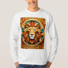 Geometric Lion Mandala T - Shirt Designs des Des