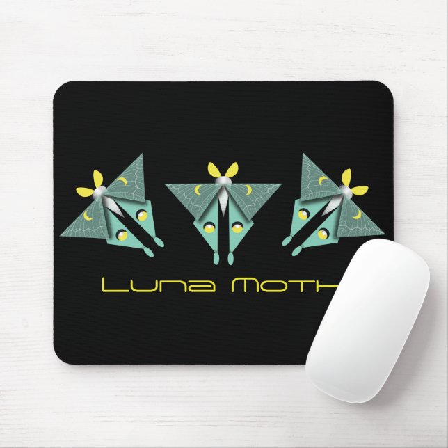 Geometric Luna Moth Mousepad (Mit Mouse)