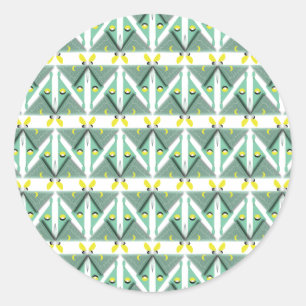 Geometric Luna Moth Runder Aufkleber