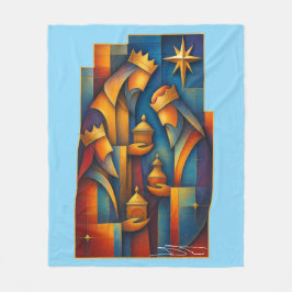 Geometric Magi - Three Wise Men Christmas Star Art Fleecedecke