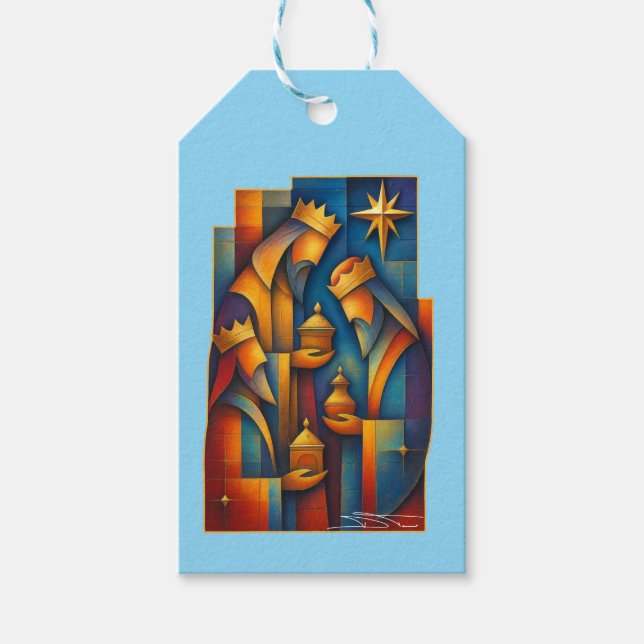 Geometric Magi - Three Wise Men Christmas Star Art Geschenkanhänger (Vorderseite)
