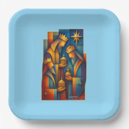 Geometric Magi - Three Wise Men Christmas Star Art Pappteller