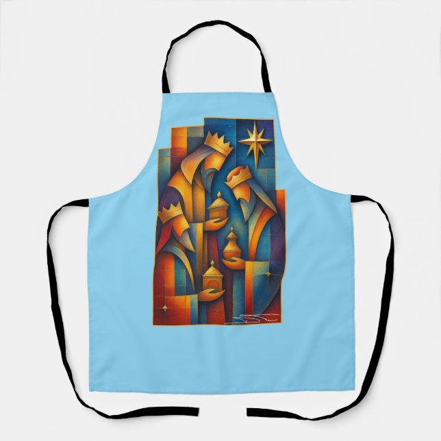 Geometric Magi - Three Wise Men Christmas Star Art Schürze (Vorderseite)