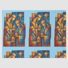 Geometric Magi - Three Wise Men Christmas Star Art Seidenpapier