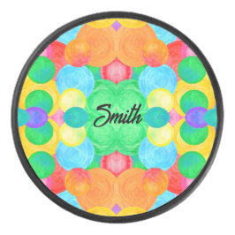 Geometric Magical abstract color art Eishockey Puck