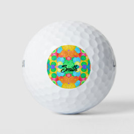 Geometric Magical abstract color art Golfball