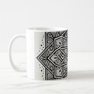 "Geometric Mandala Art Tasse - Einzigartig Schwarz