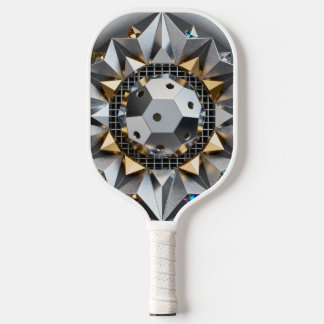 Geometric Metallic Pickleball Core Design Pickleball Schläger