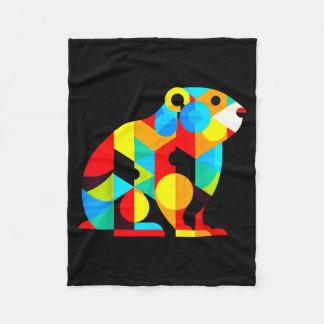 Geometric Minimalism Modern Illustration Groundhog Fleecedecke