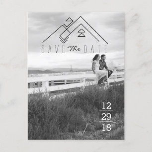 Geometric Mountain Moderne Save-The-Date-Karte Ankündigungspostkarte