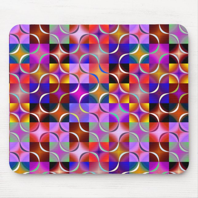 Geometric Multicolored Squares Mousepad (Vorne)