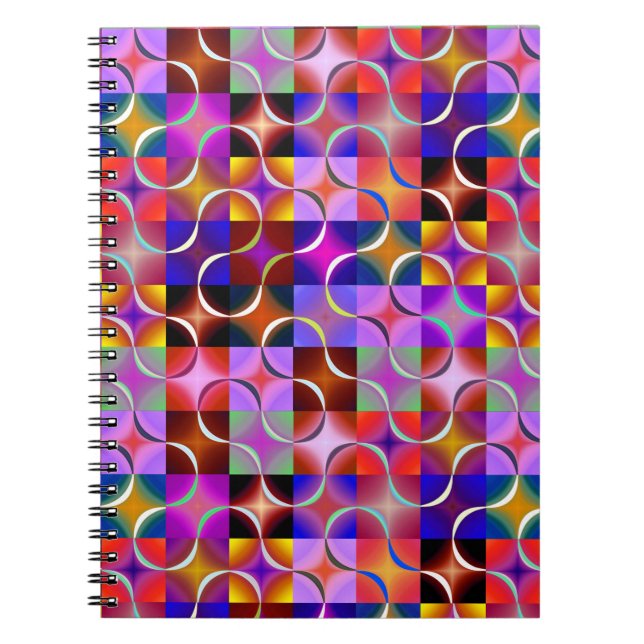 Geometric Multicolored Squares Notizblock (Vorderseite)