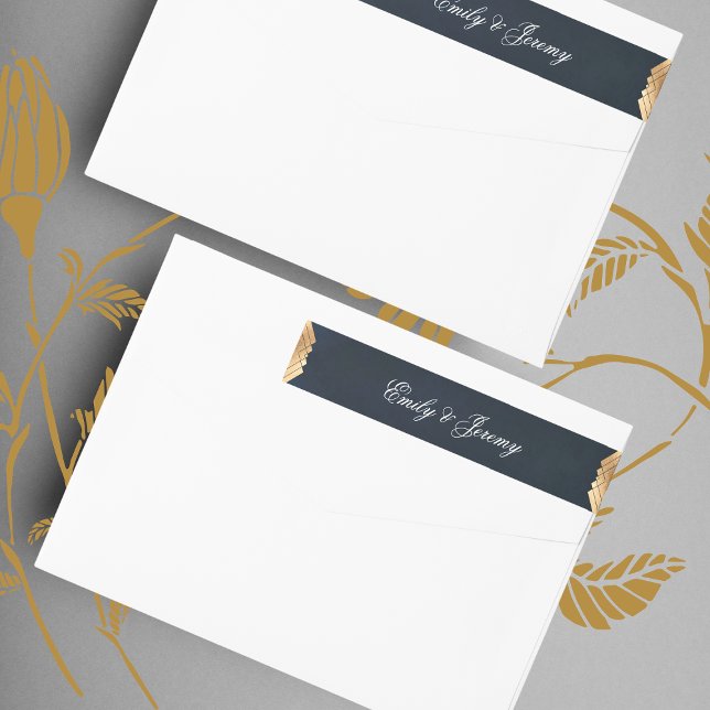 Geometric Navy Blue Gold Gatsby Wedding (Von Creator hochgeladen)