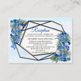 Geometric - Navy-Gold Blume Bouquet Theme Begleitkarte