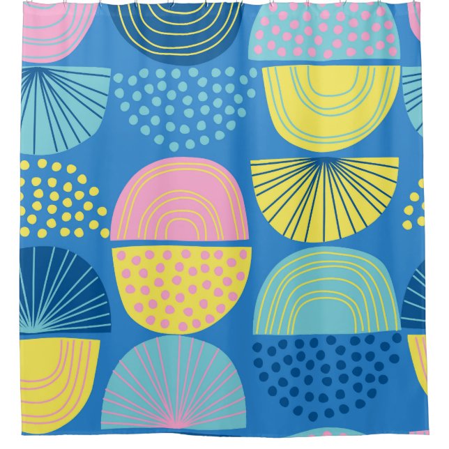 Geometric Nordic: Moderner Abstrakter Hintergrund. Duschvorhang (Vorderseite)