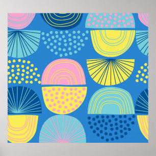 Geometric Nordic: Moderner Abstrakter Hintergrund. Poster