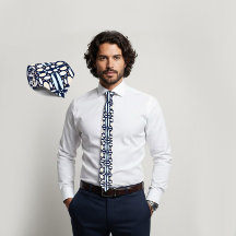 Geometric Oval Pattern Tie