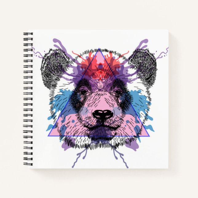 Geometric Panda Bear Notizbuch (Vorderseite)