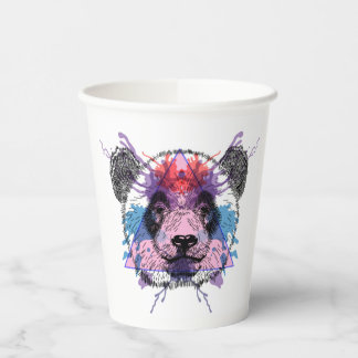 Geometric Panda Bear Pappbecher