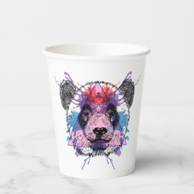 Geometric Panda Bear Pappbecher (Links)