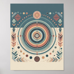 Geometric Pastel Boho Art Poster