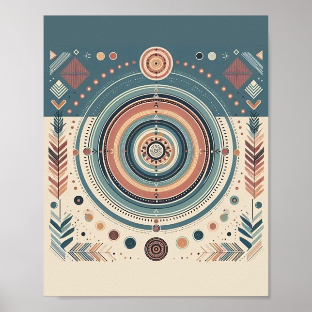 Geometric Pastel Boho Art Poster (Vorne)