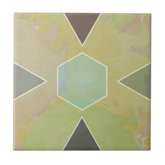 Geometric Pastel Marble Olive Green Fliese