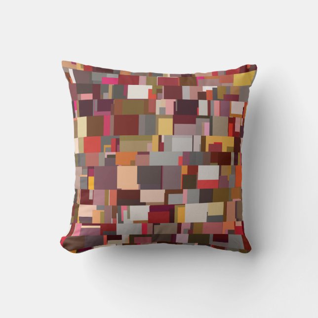 Geometric Patchwork Abstract Mosaic Pattern Kissen (Vorderseite)