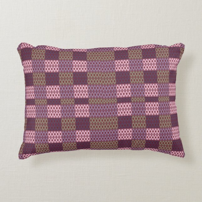 Geometric Patchwork Throw Pillow – Modern Purple C Dekokissen (Vorderseite)