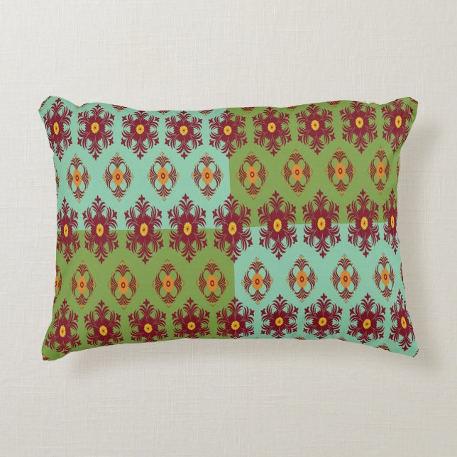 Geometric Patchwork Throw Pillow – Modern Purple C Dekokissen (Vorderseite)