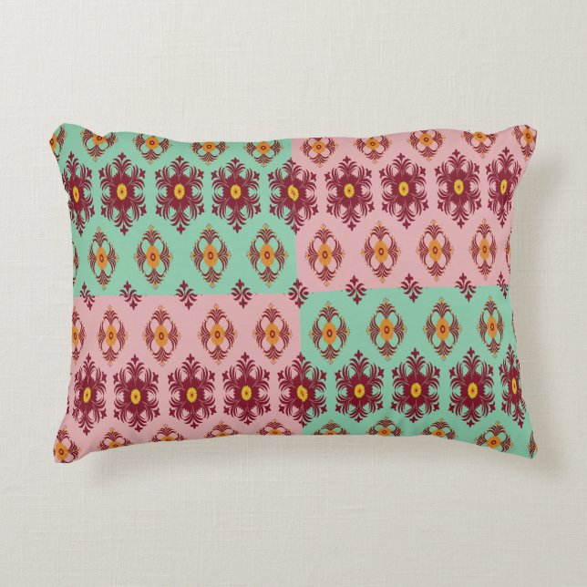 Geometric Patchwork Throw Pillow – Modern Purple C Dekokissen (Vorderseite)