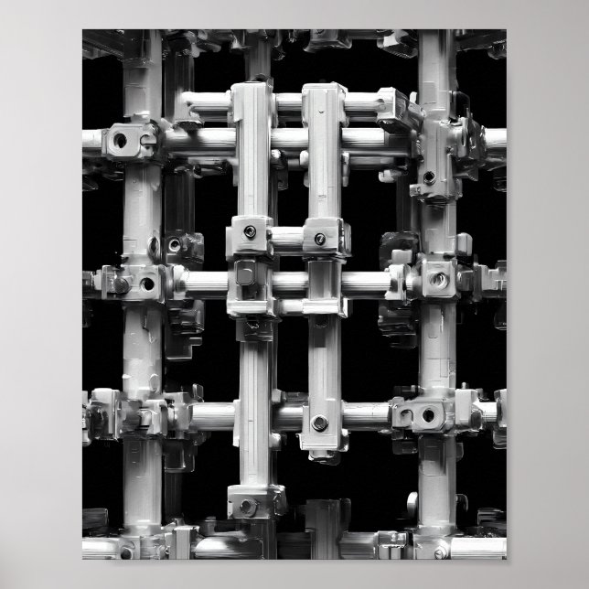 Geometric Pattern Art: Abstract Modular Machine Poster (Vorne)