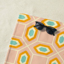 Geometric pattern in blue and orange diamond shape strandtuch