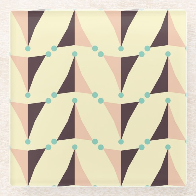 Geometric pattern in retro vibe glasuntersetzer (Vorderseite)